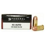 Fifty (50) Rounds Federal .45ACP 230gr FMJ RN