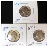 Three (3) Washington Quarters