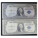 TWO (2) 1935 $1 Silver Certificates