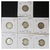 $36.75 Melt Value 2-17-26: SEVEN (7) Silver Dimes