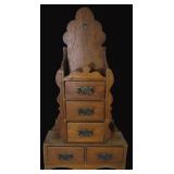 NO SHIP: Very Fine American Oak Spice Wall Cabinet