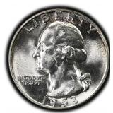 1953 Washington 90% Silver Quarter U.S. Coin