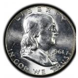 1961 Franklin Liberty Half Dollar Silver US Coin