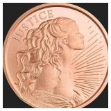 ONE oz Justice Copper Bullion Round