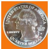 Four (4) Troy Ounce 2001 Washington SILVER Quarter