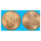 1905-S Liberty Gold $20 Double Eagle NGC AU-58