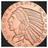 1 oz Incuse Indian Copper Bullion Round