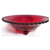 Ruby Glass Footed Bowl