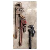 Three (3) Pipe Wrenches