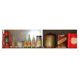 Contents on Window: RC Cola Bottles, Gas Cans