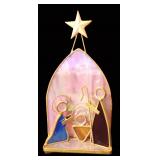 7"H Stained Glass Manger with Star