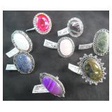 Eight (8) German Silver Rings