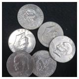 Random Pull of Six (6) Clad IKE Dollars