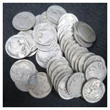 Random Pull of Forty (40) Buffalo Nickels