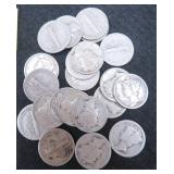 Random Pull Twenty (20) Silver Mercury Dimes $111