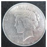 1922 Silver Peace Dollar, $58.57 Melt