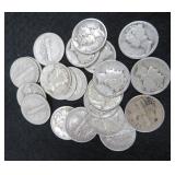 Random Pull Twenty (20) Silver Mercury Dimes $111