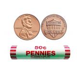 One Roll (50 Coins) 2024-P Lincoln Shield Cents BU