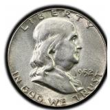 1952 Franklin Liberty Half Dollar Silver US Coin