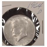 Silver 1964 Kennedy Half Dollar, JFK