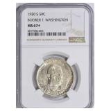 1950-S Booker T. Washington Half $ NGC MS-67+