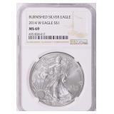 2014-W $1 Silver Eagle Burnished NGC MS-69