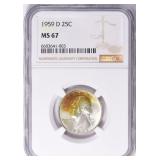 1959-D Washington Quarter NGC MS-67 (Toned) $1000
