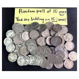 TEN (10) Buffalo Nickels Randomly Pulled from