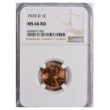1974-D Lincoln Cent NGC MS-66 RD