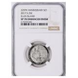 2017-S ATB Quarter Ellis Island NGC SP-70