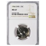 1966 Washington Quarter SMS NGC MS-67