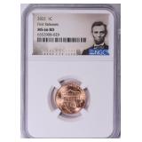 2022 Lincoln Cent Shield First Strike NGC MS-66 RD