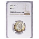 1958-D Washington Quarter NGC MS-65 (Toned)
