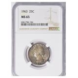 1963 Washington Quarter NGC MS-65 (Toned)