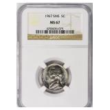 1967 Jefferson Nickel SMS NGC MS-67