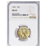 1951 Washington Quarter NGC MS-65 (Toned)