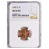1985-D Lincoln Cent NGC MS-66 RD