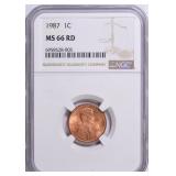 1987 Lincoln Cent NGC MS-66 RD