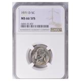 1971-D Jefferson Nickel NGC MS-66 5FS