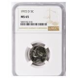 1972-D Jefferson Nickel NGC MS-65