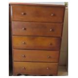 Five Drawer Chest, 30"x15"x44"