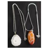 TWO (2) Sterling Silver Necklaces with Pendants