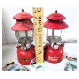 NO SHIP: TWO (2) Vintage Red Coleman Lanterns