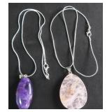 TWO (2) Sterling Silver Necklaces with Pendants