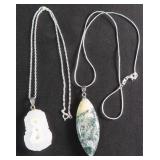 TWO (2) Sterling Silver Necklaces with Pendants