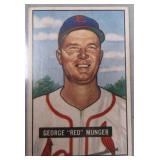 1951 Bowman George 'Red' Munger baseball card