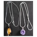 TWO (2) Sterling Silver Necklaces with Pendants