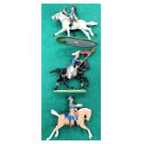 Three (3) Metal Horses with Riders