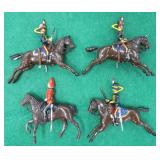 Four (4) Metal Horses with Riders