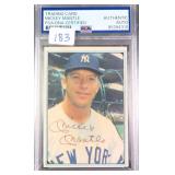 MICKEY MANTLE Signed Baseball Card PSA Authentic